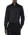 Sandro Fitted Stretch Button-up Shirt In Black