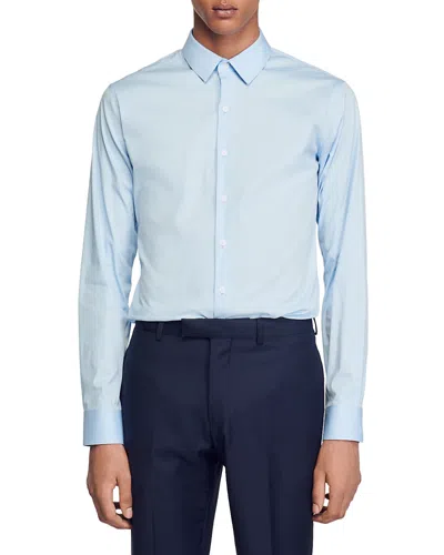 SANDRO SEAMLESS STRETCH BUTTON UP SHIRT