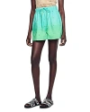 Sandro Womens Bleus Rhinestone-embellished Elasticated-waist Cotton Shorts In Blue / Green