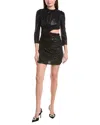 Sandro Sequin Cocktail Dress In Black