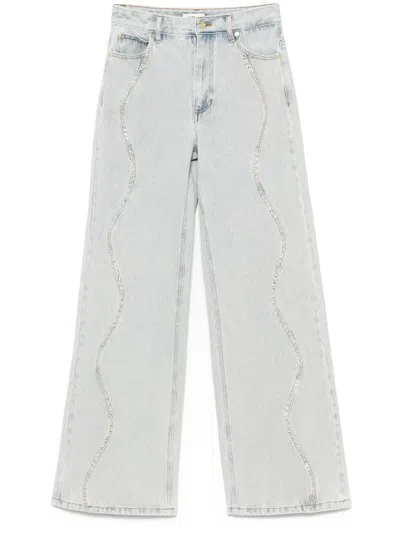 Sandro Sequin-embellished Jeans In Blue