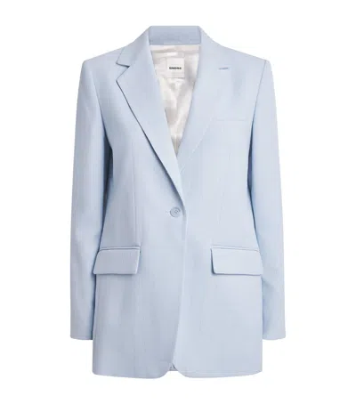Sandro Sequin-embellished Stripe Blazer In Blue