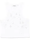Sandro Oasis Embellished Racerback Tank Top In White