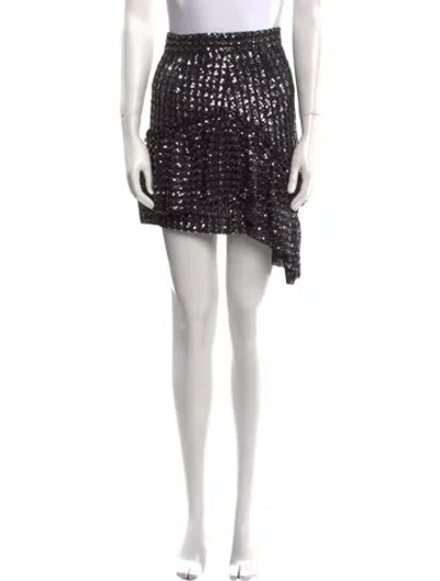Pre-owned Sandro Sequin Embellishments Knee-length Skirt In Black