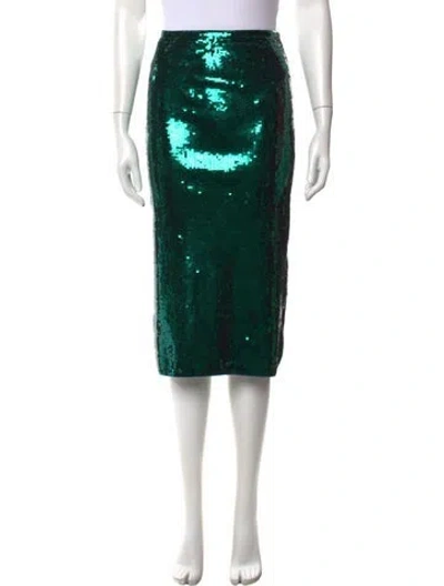 Pre-owned Sandro Sequin Embellishments Midi Length Skirt In Green