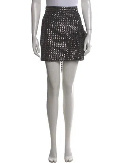 Pre-owned Sandro Sequin Embellishments Mini Skirt In Black