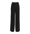 Sandro Sequin-pinstripe Wide-leg Trousers In Black