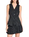 Sandro Sequin Stripe Jacket In Black