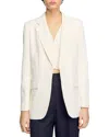 Sandro Womens Naturels Single-breasted Woven Blazer In Ecru
