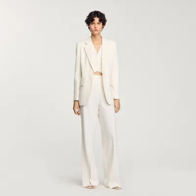 Sandro Sequin Suit Trousers In Neutral