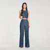 Sandro Sequin Trousers In Blue