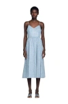Sandro Striped-pattern Sequin-detail Midi Dress In Blue