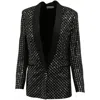 Sandro Sequined Tailored Blazer In Black Polyester In Black