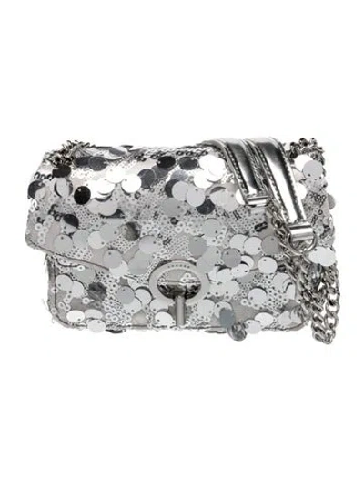 Pre-owned Sandro Sequins Crossbody Bag In Silver