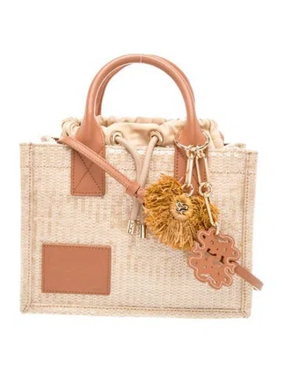 Pre-owned Sandro Sequins Top Handle Bag In Neutral