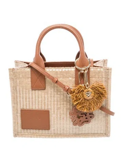Pre-owned Sandro Sequins Top Handle Bag In Neutrals