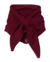 Sandro Womens Bordeaux Striped Knitted Wool And Cashmere Scarf In Burgundy