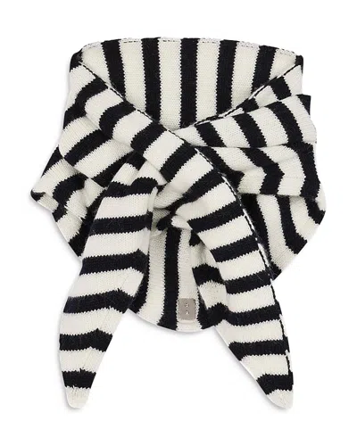 Sandro Shani Wool & Cashmere Collar Snood Scarf In Navy/ecru