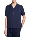 Sandro Shark Collar Shirt In Midnight Blue