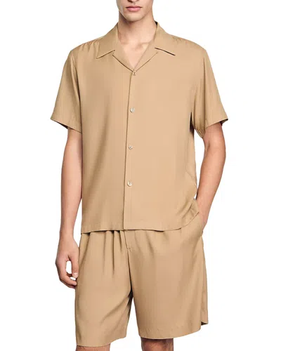 Sandro Shark Collar Shirt In Nut