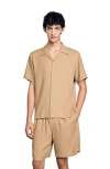 Sandro Shark Collar Shirt In Nut