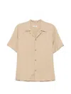 Sandro Shark-collar Short-sleeve Shirt In Brown