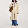 Sandro Shearling Coat In Neutral