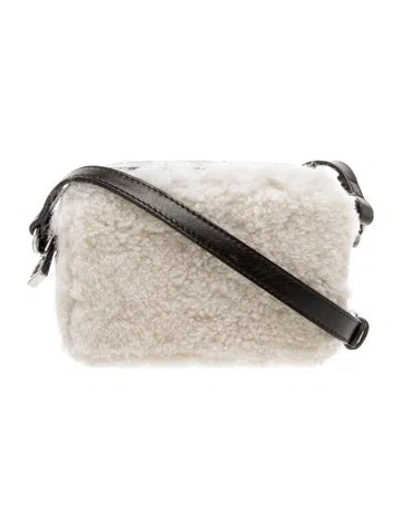 Pre-owned Sandro Shearling Crossbody Bag In Black