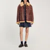 Sandro Shearling Jacket In Brown
