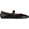 Sandro Leather Ballet Flats In Black