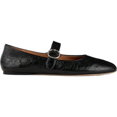 SANDRO SANDRO SHINY LEATHER BALLET FLATS