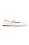 Sandro Leather Ballet Flats In White