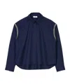 Sandro Rhinestoned Cotton Shirt In Blue