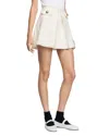 Sandro Short Box-pleated Skirt In Ecru