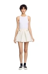 Sandro Short Box-pleated Skirt In Ecru
