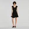 Sandro Short Button-up Dress In Black