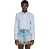 Sandro Short Checked Shirt In Blue