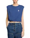 Sandro Short Draped T-shirt In Navy Blue