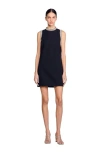Sandro Short Dress With Rhinestone Details In Black