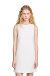 Sandro Short Dress With Rhinestone Details In Ecru