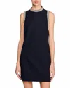 Sandro Short Dress With Rhinestone Details In Black