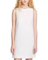 Sandro Short Dress With Rhinestone Details In Ecru
