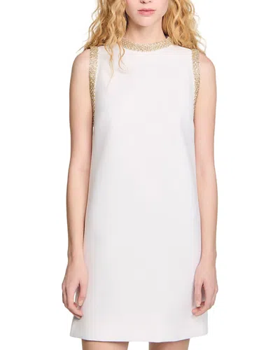 SANDRO SHORT DRESS WITH RHINESTONE TRIM