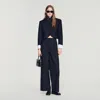 Sandro Short Jacket With Standing Collar In Blue