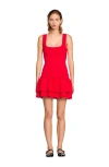 Sandro Short Knit Dress With Ruffles In Red