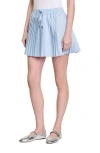 Sandro Womens Bleus Rhinestone-embellished Pleated Woven Mini Skirt In Sky Blue