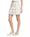 Sandro Short Ruffled Skirt In White