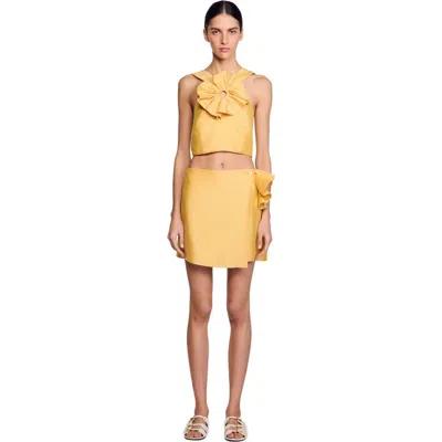 SANDRO SANDRO SHORT SKIRT WITH RUFFLED DETAIL