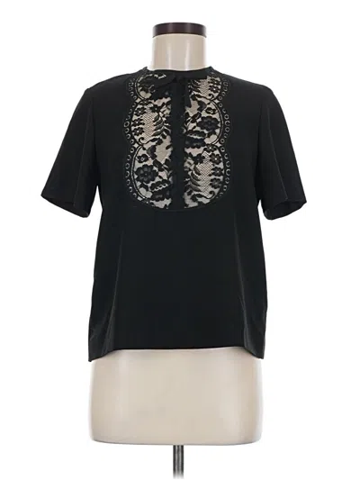 Pre-owned Sandro Short Sleeve Blouse In Black