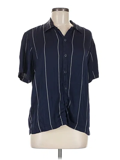 Pre-owned Sandro Short Sleeve Blouse In Blue